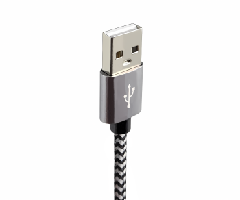 USB tüüp C-A laadimiskaabel, HQ-alumiiniumist pistik, 5 V, 3 A, nailonkaabel, kosmosesinine, DINIC karp euroauguga, 0,5 m